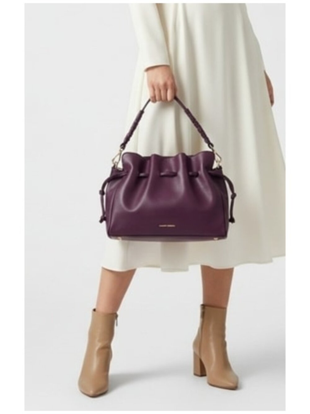 Badgley Mischka BMH-500 Plum Mono Color Bag One Size NWT